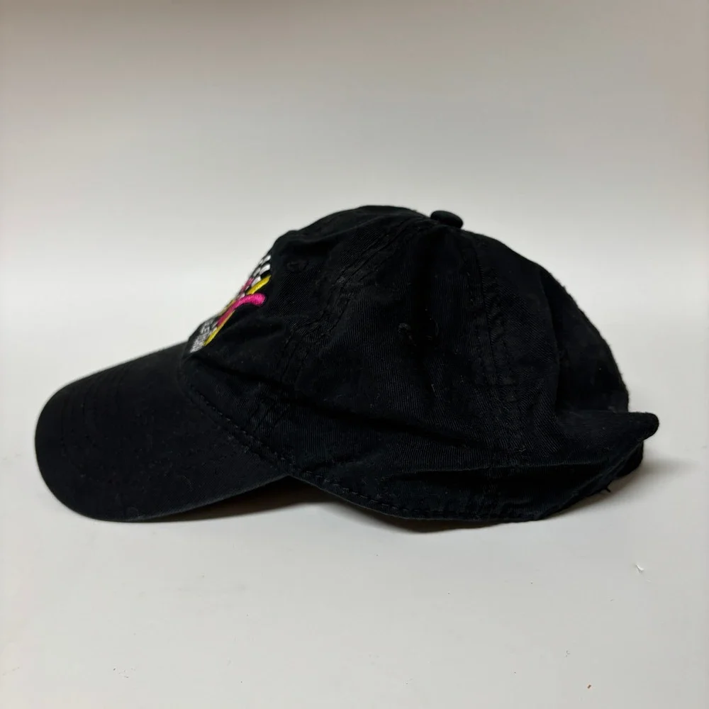 MTV Music Television Black Embroidered Checkerboard Logo Dad Hat Cap OSFM